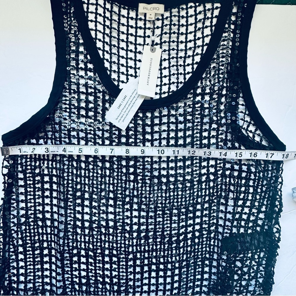 NWT Pilcro Sheer Sequin Tank - M - Picture 8 of 10
